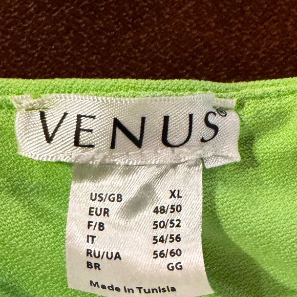 VENUS 2 Piece Green Summer one shoulder outfit w/asymmetrical skirt XLG - Picture 7 of 7